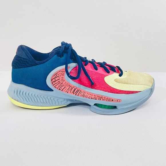 Nike Zoom Freak Basketball Shoes Womens 8 Pink Blue Court Sneakers D09680-400 - Picture 8 of 11